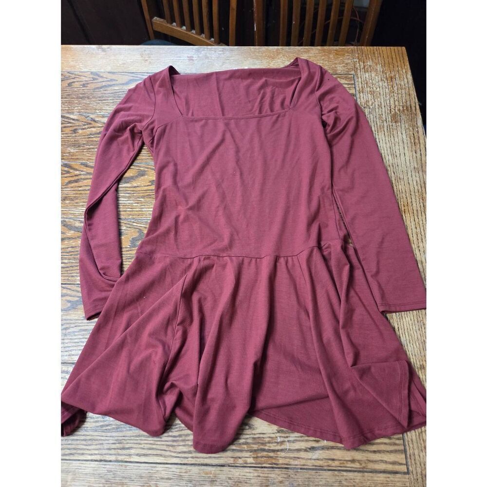 Reformation Coen Long Sleeve Drop Waist Minidress CHIANTI Sz Large